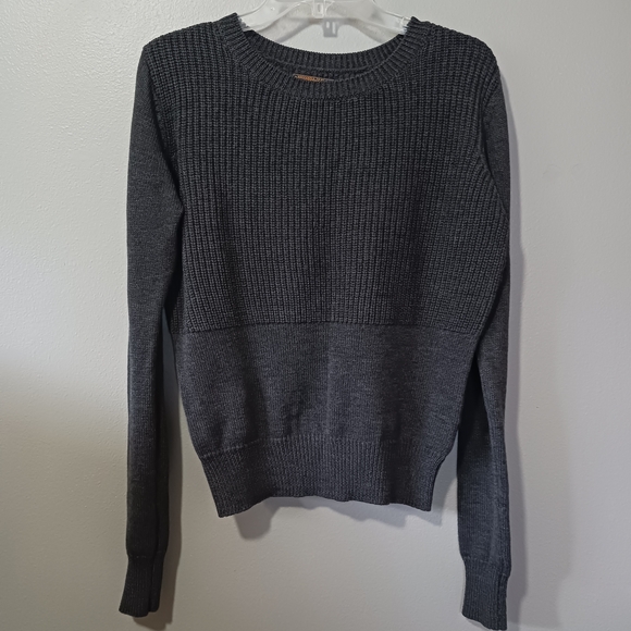 Pendleton Sweaters - Pendleton Gray Wool Ribbed Knit Sweater Size Small